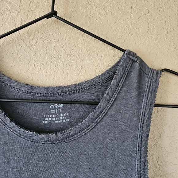 Aerie Tiered Maxi Dress, XS | Gray - Picture 4 of 6